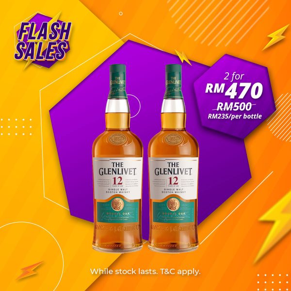 Flash Sale - Glenlivet 12 Years Speyside Single Malt [1000ML] x 2