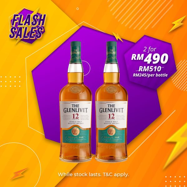 Flash Sale - Glenlivet 12 Years Speyside Single Malt [1000ML] x 2