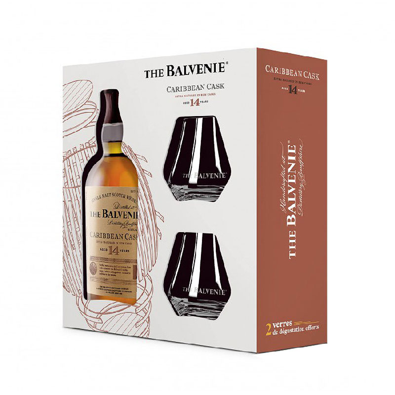 Balvenie 14 Years Caribbean Cask [Free 2 Glasses] [700ML]