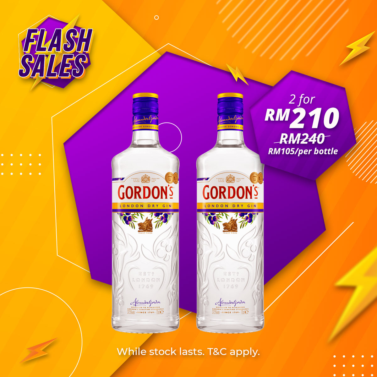 Flash Sale - Gordon's London Dry Gin [1000ML] x 2