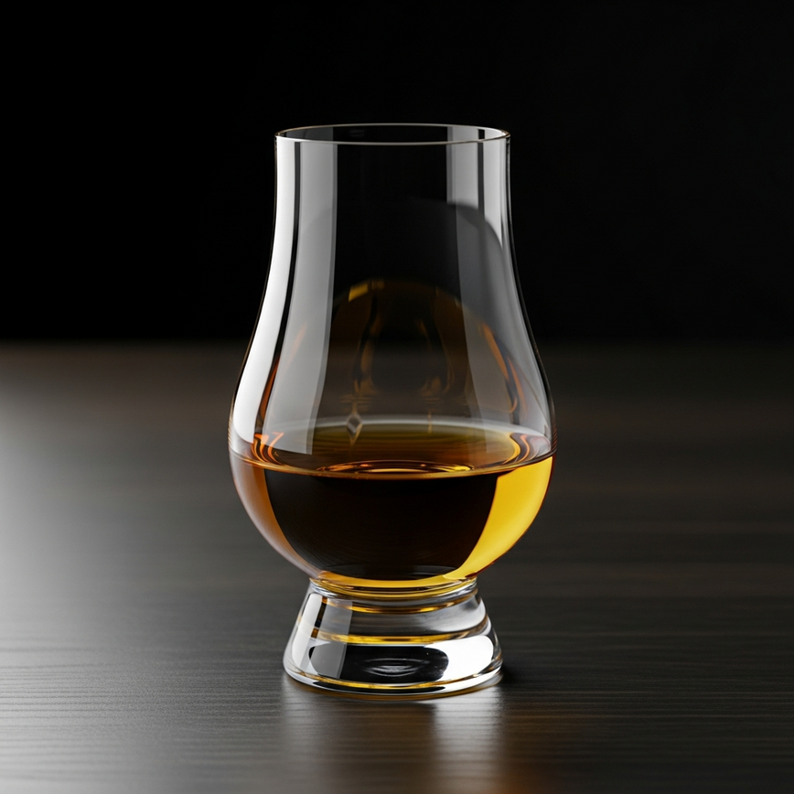 To illustrate the proper glassware and technique for tasting Japanese whisky, emphasizing visual and aromatic analysis.