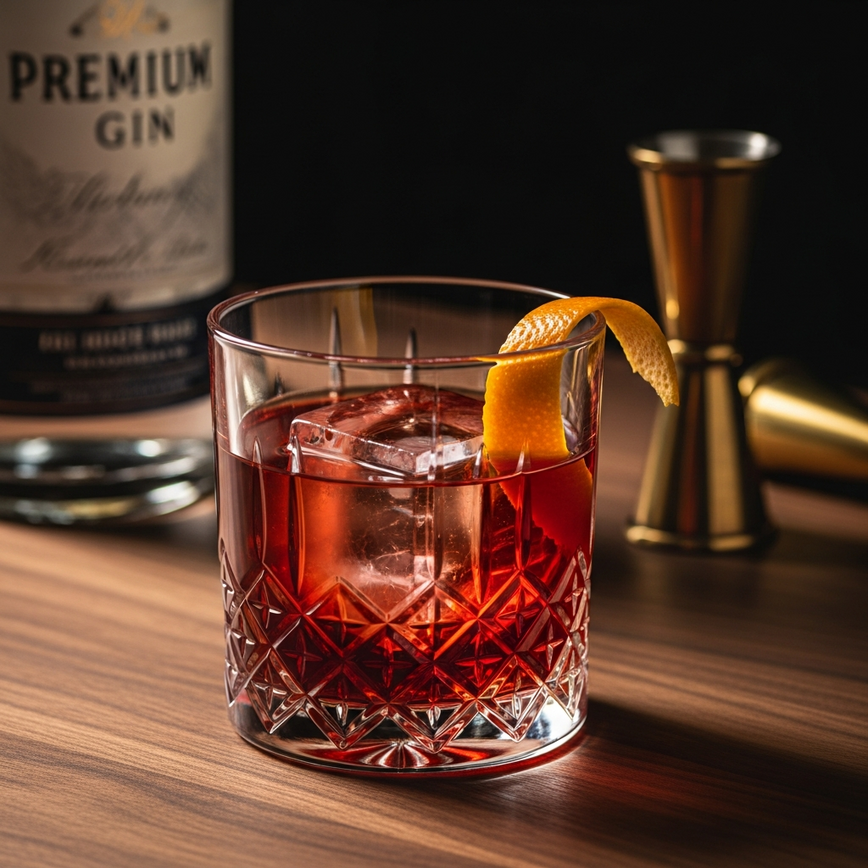 To illustrate the application of gin in craft cocktails, appealing to readers interested in mixology and showcasing the spirit's versatility in a sophisticated, aspirational manner suitable for the Malaysian climate.