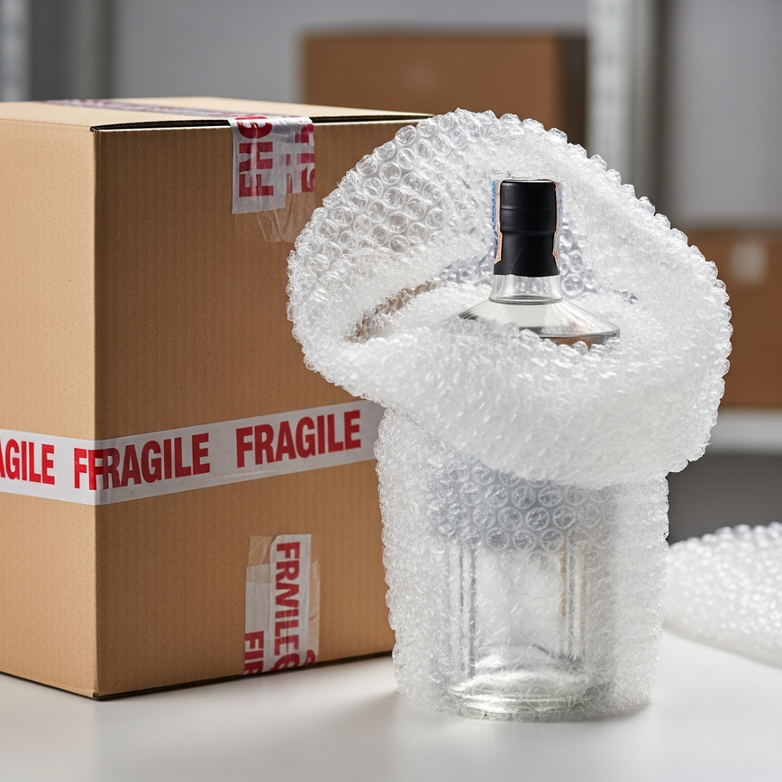 To visually represent the company's commitment to secure and professional packaging for all gin deliveries, building customer trust.