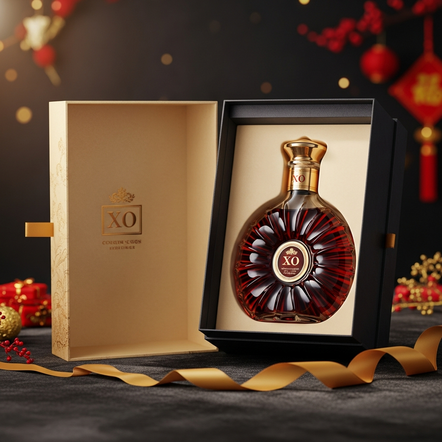 To illustrate the concept of luxury cognac as a premium gift, which is a key theme in the article, particularly for corporate gifting or special celebrations like Chinese New Year in Malaysia.