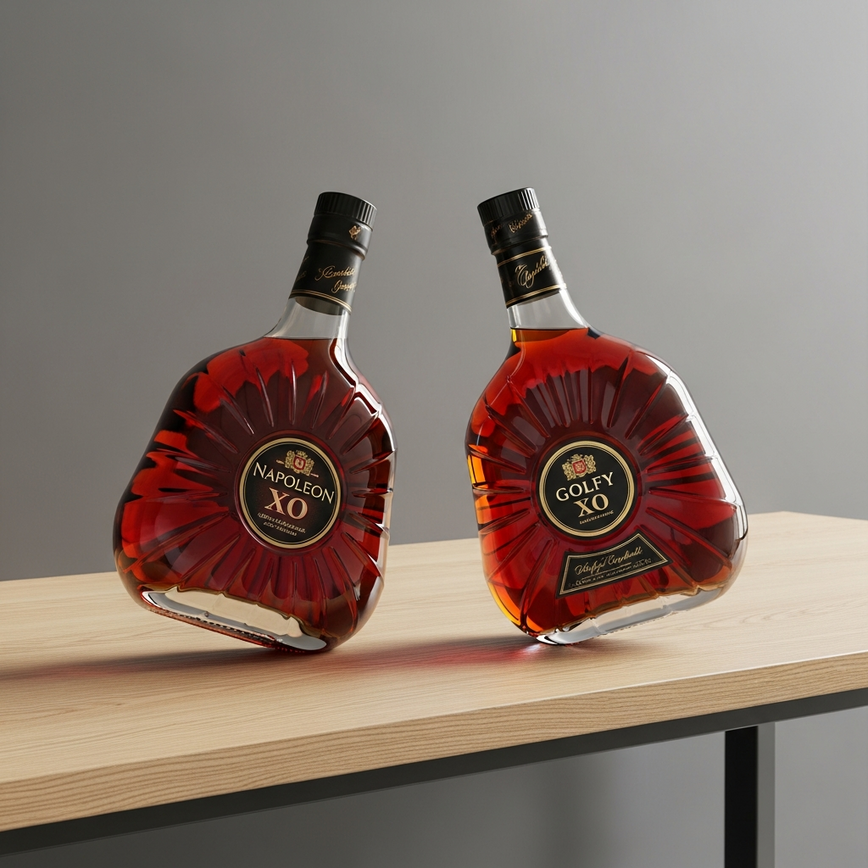 To visually represent the popular and high-value Napoleon and Golfy XO brandy categories, which are highlighted as accessible and easy-drinking options for the Malaysian market.