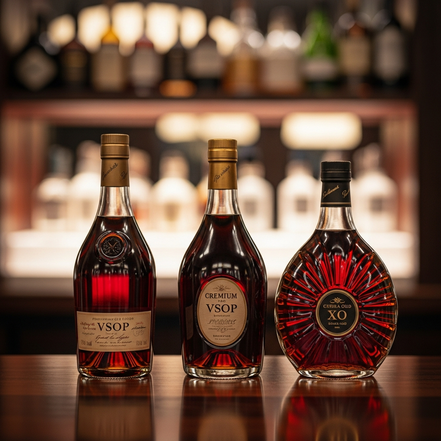 To showcase the variety of high-end, recognizable cognac types available for emergency orders, reinforcing the idea of a well-stocked local inventory.